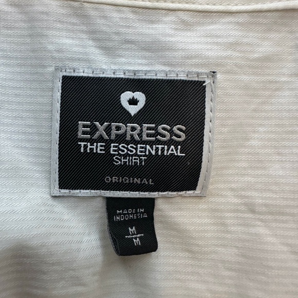 EXPRESS Essential White Cotton Pintuck Shirt M | Cottage Academia Boho Romantic - Picture 9 of 10